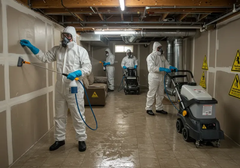 Basement Moisture Removal and Structural Drying process in Herington, KS